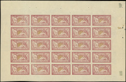 ** VARIETES - 121a  Merson,  1f. Lie De Vin Et Olive, PANNEAU De 25 NON DENTELE, Superbe - Unused Stamps