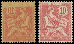 ** VARIETES - 124b  Mouchon Retouché, 10c. Rose, RECTO-VERSO Partiel (90 %), Centrage Parfait, Superbe - Unused Stamps