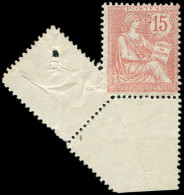 * VARIETES - 125   Mouchon Retouché, 15c. Vermillon, Piquage OBLIQUE, TB - Unused Stamps