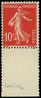 ** VARIETES - 138c  Semeuse Camée, 10c. ECARLATE Bdf, Frais Et TTB - Unused Stamps