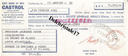 92 0012 COURBEVOIE SEINE - 1959 - S.A Des Huiles CASTROL RUE DU MOULIN-DES-BRUYÈRES à Cycles-Motos R. JAUNASSE - Bills Of Exchange