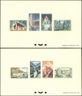 EPREUVES DE LUXE - 1435/41 Et 1392A Série Touristique 1965, 2 épreuves Collectives, TB - Luxury Proofs