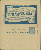 Let ENTIERS POSTAUX - Sage, 15c. Bleu, CL Annonces N°J34i, Ed. N°6, Superbe - Otros & Sin Clasificación