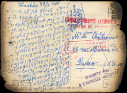 Let Aviation, Guerres, Maritimes Et Navales - Griffe Rouge CORRESPONDANCE ACCIDENTEE/EN COURS DE TRANSPORT Sur CP De Bel - First Flight Covers