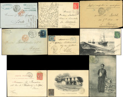 Let Oblitérations Maritimes - Lot De 16 Lettres Ou CP + 2 Devants Avec Cachets Maritimes Divers, Affr. France Et Colonie - Poste Maritime