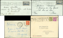 Let Oblitérations Maritimes - Le Havre à New-York, Lot De 7 Env. Et 5 CP, Càd Octog. Daguin Et SS Normandie, 1908-39, TB - Correo Marítimo