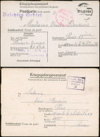 Let Guerre 1939/1945 - 2 Formules Kriegsgefangenenpost Avec Censures Différentes Du BAU-U ARB. BATL. 22, 1942-44, TB - Guerra Del 1939-45