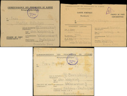 Let Guerre 1939/1945 - Prisonniers Allemands En France, 3 Formules Avec Cachets De Censure Des Camps 151 (Marseille) Et  - WW II