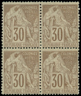 ** Colonies Générales - 55   30c. Brun, BLOC De 4, Frais, TB - Other & Unclassified