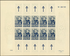 ** France Libre F6 : 1f50 + 98f50 Bleu Foncé Et Gris, FEUILLE De 10, TB - Other & Unclassified