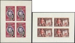 ** ANDORRE 182/83 : La Paire NON DENTELEE En Feuillets De 4, TB - Unused Stamps