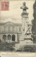 MELLE , Hôtel De Ville , Statue De L'Agronome Jacques Bujault , 1907 + Timbre F.M. , µ - Melle