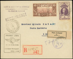 Let COTE DES SOMALIS 166 Et 167 Obl. DJIBOUTI 5/2/43 S. Env. Rec., Cachet France Libre 1ère Liaison Aérienne/Somalie Fra - Altri & Non Classificati