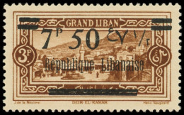 ** GRAND LIBAN 93b : 7p50 Sur 3p. Brun, ERREUR (sur N°59 Au Lieu De N°58), TB - Autres & Non Classés