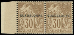 * GUADELOUPE 22ca : 30c. Brun, GUADELONPE, Bdf, Tenant à Normal, TB - Altri & Non Classificati