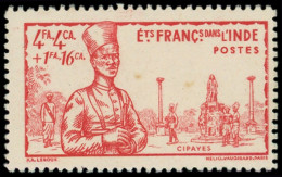 ** INDE 125b : 4fa.4ca. + 1fa.16ca. Rouge, ERREUR De Couleur, Rouge Au Lieu De Bleu, TB. Br - Other & Unclassified