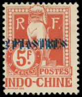 * INDOCHINE Taxe 30a : 2pi. Sur 5f. Rouge, DOUBLE Surch., TB - Sonstige & Ohne Zuordnung
