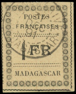 MADAGASCAR 12 : 1f. Noir Sur Jaune Obl. Càd TANANARIVE 31/12/91, TB. S - Other & Unclassified