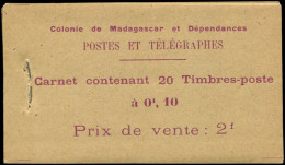 MADAGASCAR Carnet C133 : 10c. Brun Et Violet, Carnet De 20, TB - Other & Unclassified