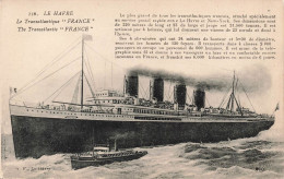 TRANSPORTS - Paquebot - Le Havre - Le Transatlantique France - Carte Postale Ancienne - Paquebote