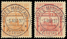 MAROC Postes Locales 158 Et 160 : Tetouan à El Ksar, 50c. Orange Et 2p. Rose, Obl. TETOUAN 5/8/97, TB - Autres & Non Classés