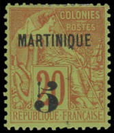 * MARTINIQUE 1 : 5 Sur 20c. Brique Sur Vert, TB - Sonstige & Ohne Zuordnung