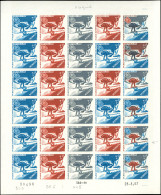 ** MONACO 733 : J.O. Grenoble, FEUILLE De 30 ESSAIS De COULEUR, TB - Unused Stamps