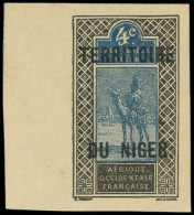 ** NIGER 3a : 4c. Bleu Et Noir, NON DENTELE Bdf, TB - Other & Unclassified