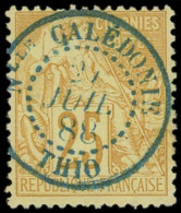 NOUVELLE CALEDONIE CG N°53 : 25c. Bistre-jaune Obl. Càd Bleu THIO 27/7/88, TB - Gebraucht