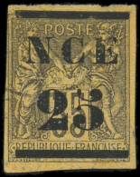NOUVELLE CALEDONIE 4 : 25 Sur 35c. Violet-noir Sur Jaune, Obl., Juste Dans Un Angle, Sinon TB. S - Used Stamps