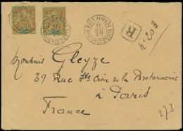 Let NOUVELLE CALEDONIE 47 : 20c. Brique Sur Vert (2) Obl. Càd BOULOUPARI 19/5/20 S. Env. Rec. Pour Paris, TB - Lettres & Documents