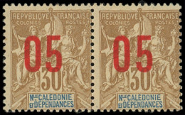 ** NOUVELLE CALEDONIE 107Aa : 05 Sur 30c. Brun, CHIFFRES ESPACES Tenant à Normal, TB - Nuevos