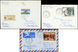 Let POLYNESIE FRANCAISE N°45, PA 67 Et 70 Obl. S. 3 Lettres De 1967-73 Pour L'Allemagne, TB - Collections, Lots & Séries