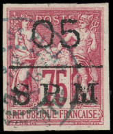 SAINT PIERRE ET MIQUELON 10 : 05 Sur 75c. Carmin, Obl., TB - Used Stamps