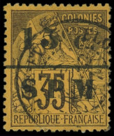 SAINT PIERRE ET MIQUELON 13 : 15c. Sur 35c. Violet-noir Sur Jaune, Obl., TB - Used Stamps