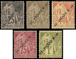 * SAINT PIERRE ET MIQUELON 25/26 Et 28/30 : Alphée Dubois, Surch. De 1891, TB - Unused Stamps
