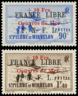 ** SAINT PIERRE ET MIQUELON 311A/B : Oeuvres De Mer, FRANCE LIBRE F.N.F.L., TB - Ungebraucht