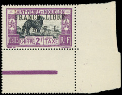 ** SAINT PIERRE ET MIQUELON Taxe 55 : 2f. Violet Et Noir, FRANCE LIBRE F.N.F.L., Cdf, TTB - Impuestos