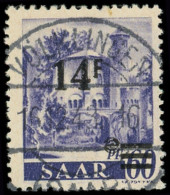 SARRE 226A : 14f. Sur 60pf. Violet, Papier Jaunâtre, Obl. 16/12/48, R Et TB, Signé Dr Dub - Usati