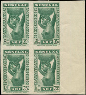 ** SENEGAL 144 : 35c. Vert, BLOC De 4 Bdf NON DENTELE, TB - Other & Unclassified