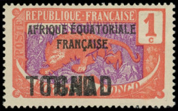 * TCHAD 19b : 1c. Rouge Et Violet, DOUBLE Surch. TCHAD, TB - Autres & Non Classés