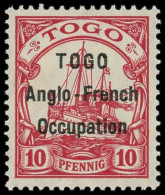 * TOGO 34 : 10pf. Rouge, Surcharge I, TB - Autres & Non Classés