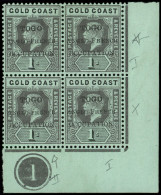 ** TOGO 65 : 1s. Noir Sur Vert, BLOC De 4 Cdf, 1 Ex. Petit F (N°65b), 1 Ex. * ANGLO FRENCH 17 Mm Au Lieu De 16 *, Non Ré - Autres & Non Classés