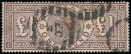 GRANDE BRETAGNE 89 : 1£. Brun-lilas, Obl., TB - Used Stamps