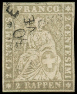 SUISSE 25 : 2r. Gris, Oblitération Légère, TB - Used Stamps