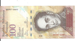 VENEZUELA 100 BOLIVARES 2015 VF P 93 I - Venezuela