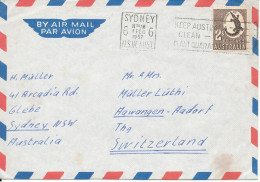 Australia Air Mail Cover Sent To Switzerland Sydney 1-2-1957 - Briefe U. Dokumente