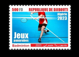 DJIBOUTI 2023 STAMP 1V 500F - PANARAB GAMES JEUX PANARABES ALGERIE ALGERIA - BADMINTON TENNIS - MNH - Badminton