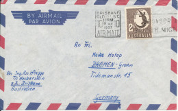 Australia Air Mail Cover Sent To Germany 9-10-1957 Single Franked - Brieven En Documenten