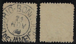 Brazil 1885 Stamp Number 100 Réis Postmark Cancel Rio Bonito Means Beautiful River City In Rio De Janeiro State - Usados